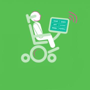 Drawing of child using AAC